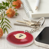 "7球"の玉突の玉のデザインギフトおよびプロダクト キーホルダー (正面右)