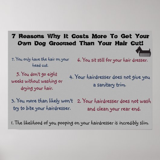 7理由あなたの犬の毛づくりのためにもっとコストがかかる ポスター (正面)