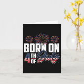 7生まれ月の7月4日4日誕生日Pa カード (黄色い花)