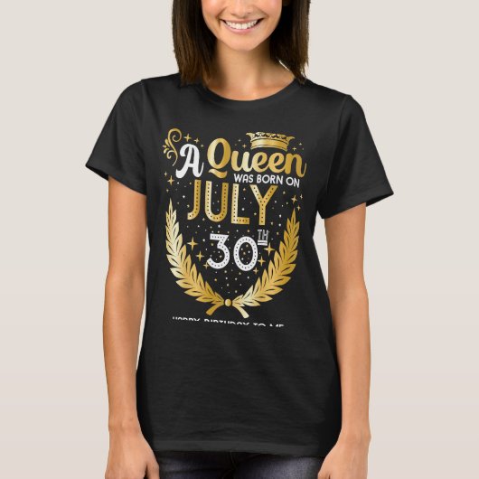 7生まれ月30日の可愛いガーリー女王 Tシャツ (正面)