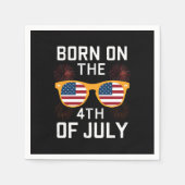 7生まれ月4日に誕生日サングラスUSA スタンダードカクテルナプキン (正面)