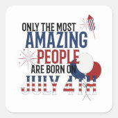 7生まれ月4日の独立記念日 スクエアシール (正面)