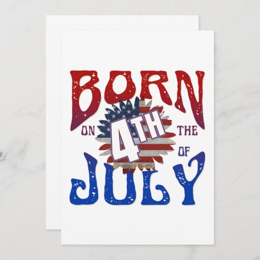 7生まれ月4日 招待状 (正面/裏面)