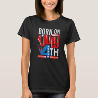 7生まれ月4日USA国旗7月4日Patriotic Bi Tシャツ