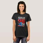 7生まれ月4日USA国旗7月4日Patriotic Bi Tシャツ (正面フル)