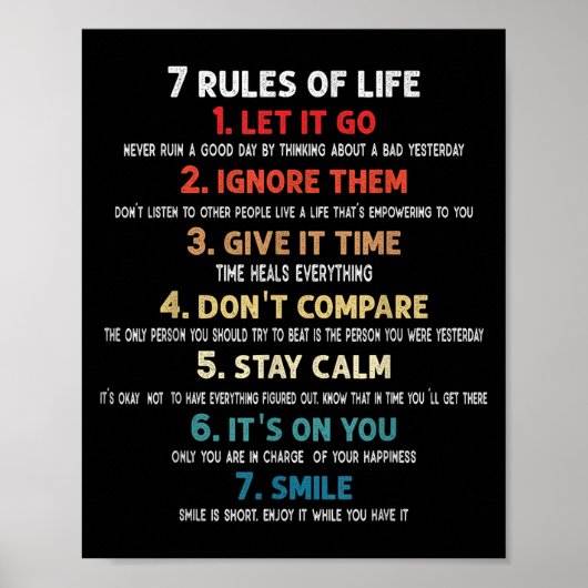 7生命やる気を起こさせる引用文男性へ規則 ポスター (正面)