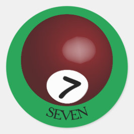 7番のビリヤードボールステッカー ラウンドシール