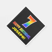 7番目の誕生日はっきりした:,おもしろい,シンプルレインボー7 スタンダードランチョンナプキン (角)