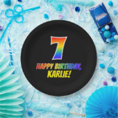 7番目の誕生日はっきりした:,おもしろい,シンプルレインボー7 ペーパープレート (パーティー)