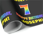 7番目の誕生日はっきりした:,おもしろい,シンプルレインボー7 ラッピングペーパー (ロールコーナー)