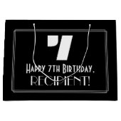 7番目の誕生日インスパイア～アールデコの外観"7" +名前 ラージペーパーバッグ (正面)