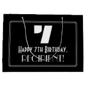 7番目の誕生日インスパイア～アールデコの外観"7" +名前 ラージペーパーバッグ (裏面)