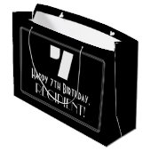 7番目の誕生日インスパイア～アールデコの外観"7" +名前 ラージペーパーバッグ (裏面アングル)