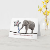 7番目の誕生日カード(タイトロープ歩く象) カード (黄色い花)