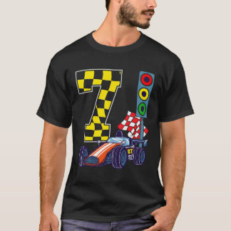 7番目の誕生日ボーイレースカーの交通灯レーサー7 Y Tシャツ