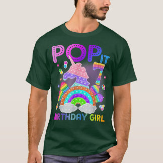 7番目の誕生日ユニコーンフィッポップ・アートのジットit誕生日ガール7 tシャツ