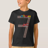 7番目の誕生日列車鉄道テーマ7歳の少年 Tシャツ (正面)