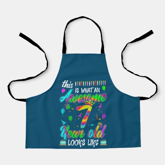 7番目の誕生日素晴らし7歳が次のように見える エプロン (正面)