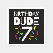 7番目の誕生日7年オールドボーイパーティー誕生日Dude 7 スタンダードカクテルナプキン (正面)