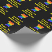 7番目の誕生日:おもしろい、カラフルレインボーインスパイア# 7 ラッピングペーパー (角)