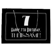 7番目の誕生日:アールデコインスパイアスタイル「7」、名前 ラージペーパーバッグ (裏面)