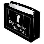 7番目の誕生日:アールデコインスパイアスタイル「7」、名前 ラージペーパーバッグ (裏面アングル)