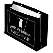 7番目の誕生日:アールデコインスパイアスタイル「7」、名前 ラージペーパーバッグ (正面アングル)