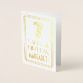7番目の誕生日-インスパイアアールデコの外観「7」と名前 箔カード (正面)