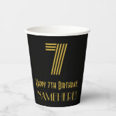 7番目の誕生日:インスパイアアールデコの外観「7」 & Name 紙コップ (正面)