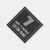 7番目の誕生日:インスパイアアールデコの検索: "7" +名前 スタンダードランチョンナプキン (角)