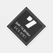 7番目の誕生日:インスパイアアールデコの検索: "7" +名前 スタンダードランチョンナプキン (角)