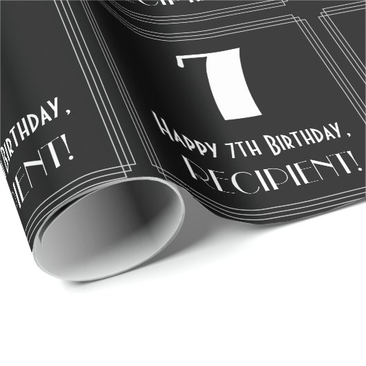 7番目の誕生日-インスパイアアールデコの検索"7",名前 ラッピングペーパー (ロールコーナー)