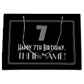 7番目の誕生日:インスパイアアールデコの「7」の外観と名前 ラージペーパーバッグ (正面)
