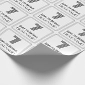 7番目の誕生日:インスパイアアールデコスタイル「7」 +名前 ラッピングペーパー (角)