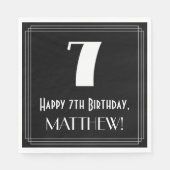 7番目の誕生日～インスパイアアールデコルック"7"，名前 スタンダードランチョンナプキン (正面)