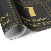 7番目の誕生日~インスパイアアールデコルック"7",名前 ラッピングペーパー (ロールコーナー)