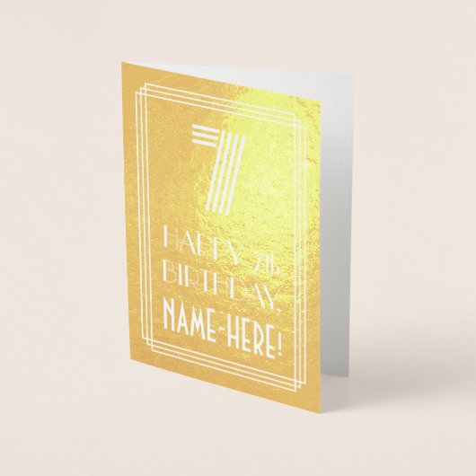 7番目の誕生日-インスパイアアールデコ検索"7" +名前 箔カード (正面)