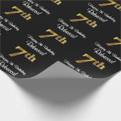 7番目の誕生日:エレガント贅沢なフェイク金ゴールドルック# ラッピングペーパー (角)