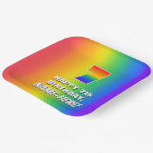 7番目の誕生日: カラフル、おもしろいレインボーパターン番号7 ペーパープレート (傾斜あり)