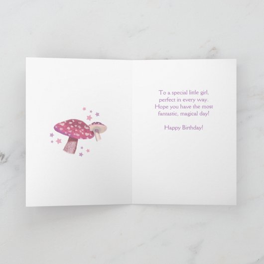 7番目の誕生日、キノコかわいらしの妖精 カード (内部)