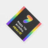 7番目の誕生日:レインボースペクトル# 7、名前をカスタムする スタンダードランチョンナプキン (角)