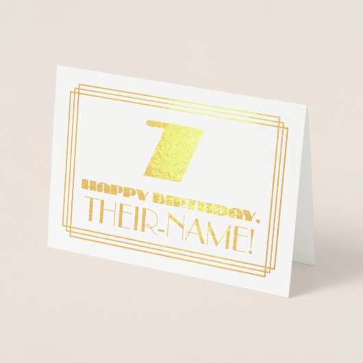 7番目の誕生日、名前+アールデコインスパイアの外観「7」 箔カード (正面)