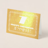 7番目の誕生日：名前+アールデコインスパイア「7」を見る 箔カード (正面)