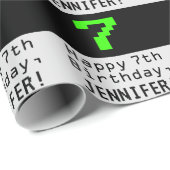 7番目の誕生日- Nerdy / オタク系のスタイル「7」と名前 ラッピングペーパー (ロールコーナー)