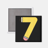 7番鉛筆 バックトゥスクール 7歳の誕生日 マグネット (正面/裏面)
