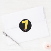 7番鉛筆 バックトゥスクール 7歳の誕生日 ラウンドシール (封筒)