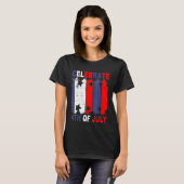 7祝月4日ハッピー愛国的な米国国旗Colo Tシャツ (正面フル)