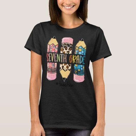 7級先生ヒョウ鉛筆7級ティー Tシャツ (正面)
