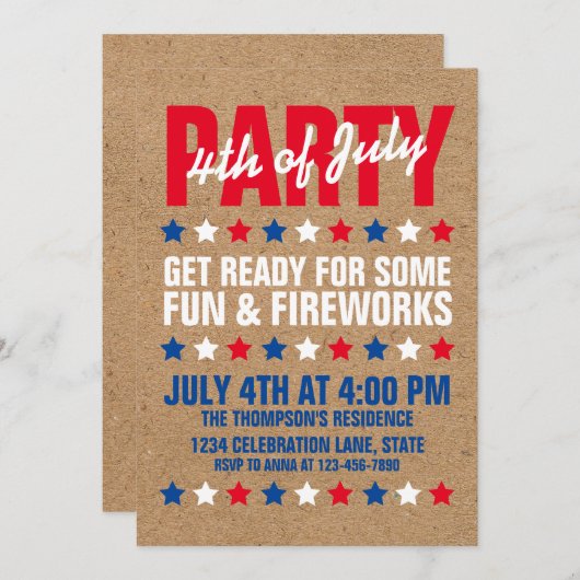 7素朴月パーティー第4日(土) 招待状 (正面/裏面)