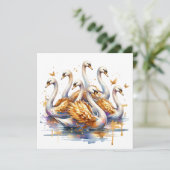 7羽のスワンが泳ぐ | クリスマスの12日 シーズンカード (スタンド正面)